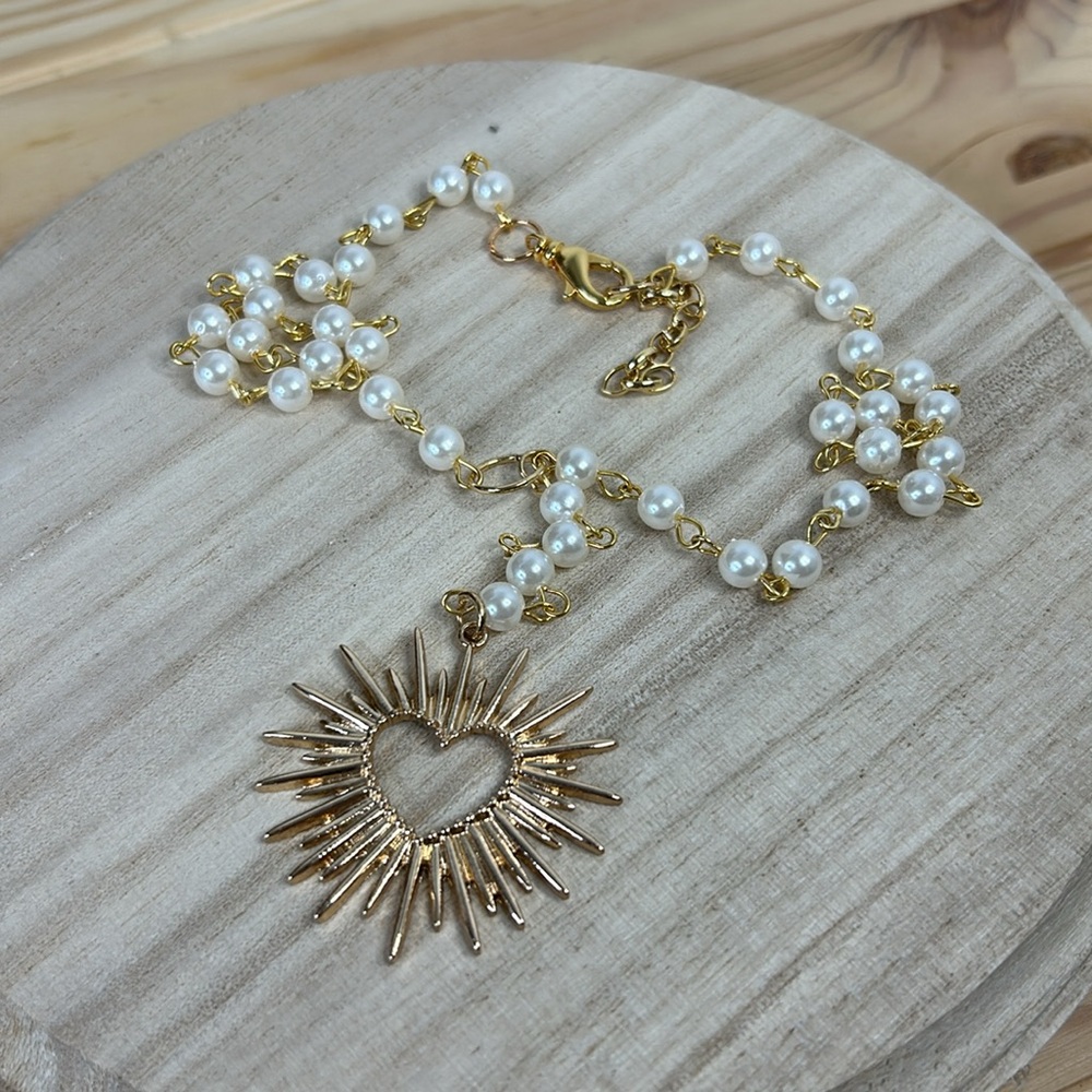 OOAK handmade heart necklace 💛 - Picture 2 of 2